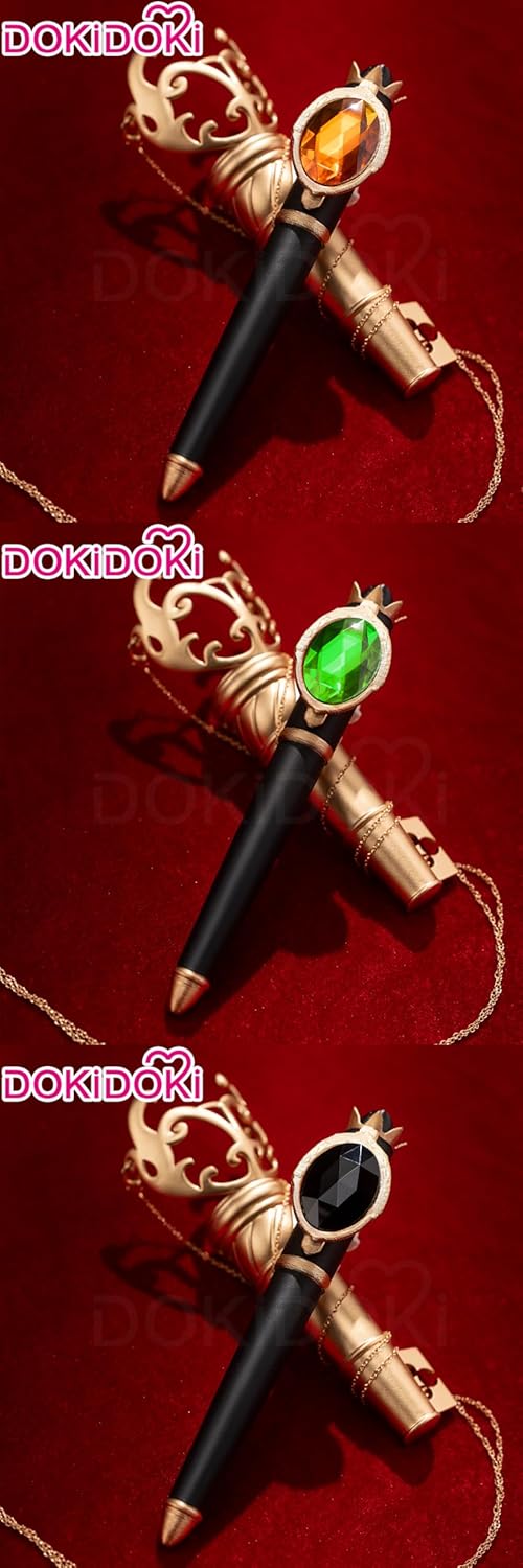 KIRA KIRA 1Pc Pen with 8 Colors Gemstones Movie Anime Cosplay Pen Props Magic Halloween Cosplay Accessories for Women Men Multi