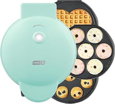 DASH MultiMaker® Treat Maker System, Mini Donuts, Heart Shaped Waffle, Mini Cupcakes - Aqua
