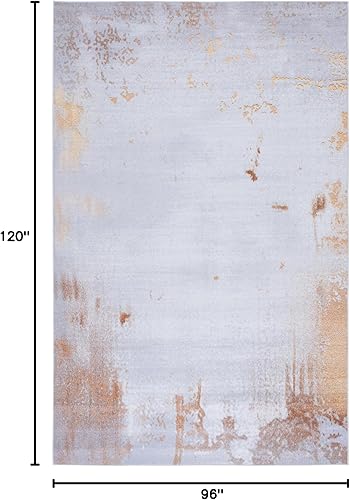 Miniatura 2 de Safavieh Tacoma Collection - Alfombra de área de 8 x 10 pies, color gris y óxido, diseño abstracto moderno, no desprende pelusa y de fácil cuidado,