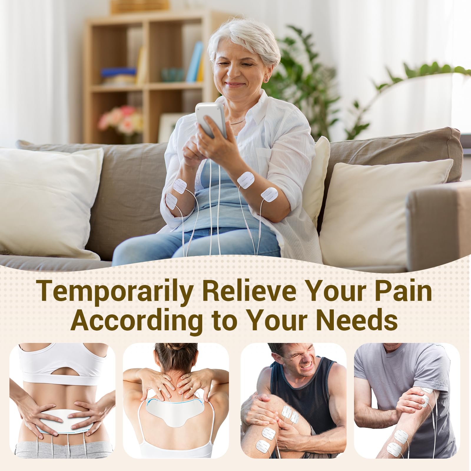 Comfytemp TENS Unit with Specialized Pads for Lower Back & Neck Shoulder Pain Relief, Easy-to-Use TENS Unit Muscle Stimulator with Large Display, Portable Dual Channel TENS Machine with Carrying Case — Amazon image 2