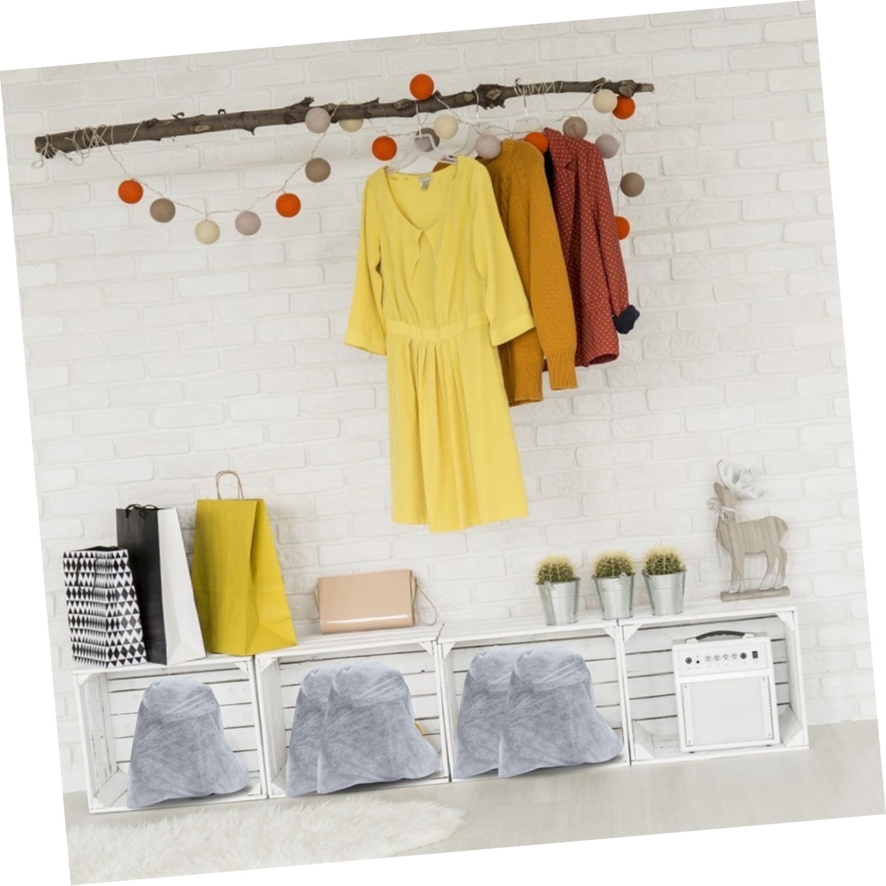 Sacchetto Porta Scarpe Non Tessuto Bianco 150 Pezzi | Coulisse, Formato Multiuso per Viaggio e Valigia, Resistente All’usura, Risparmia Spazio