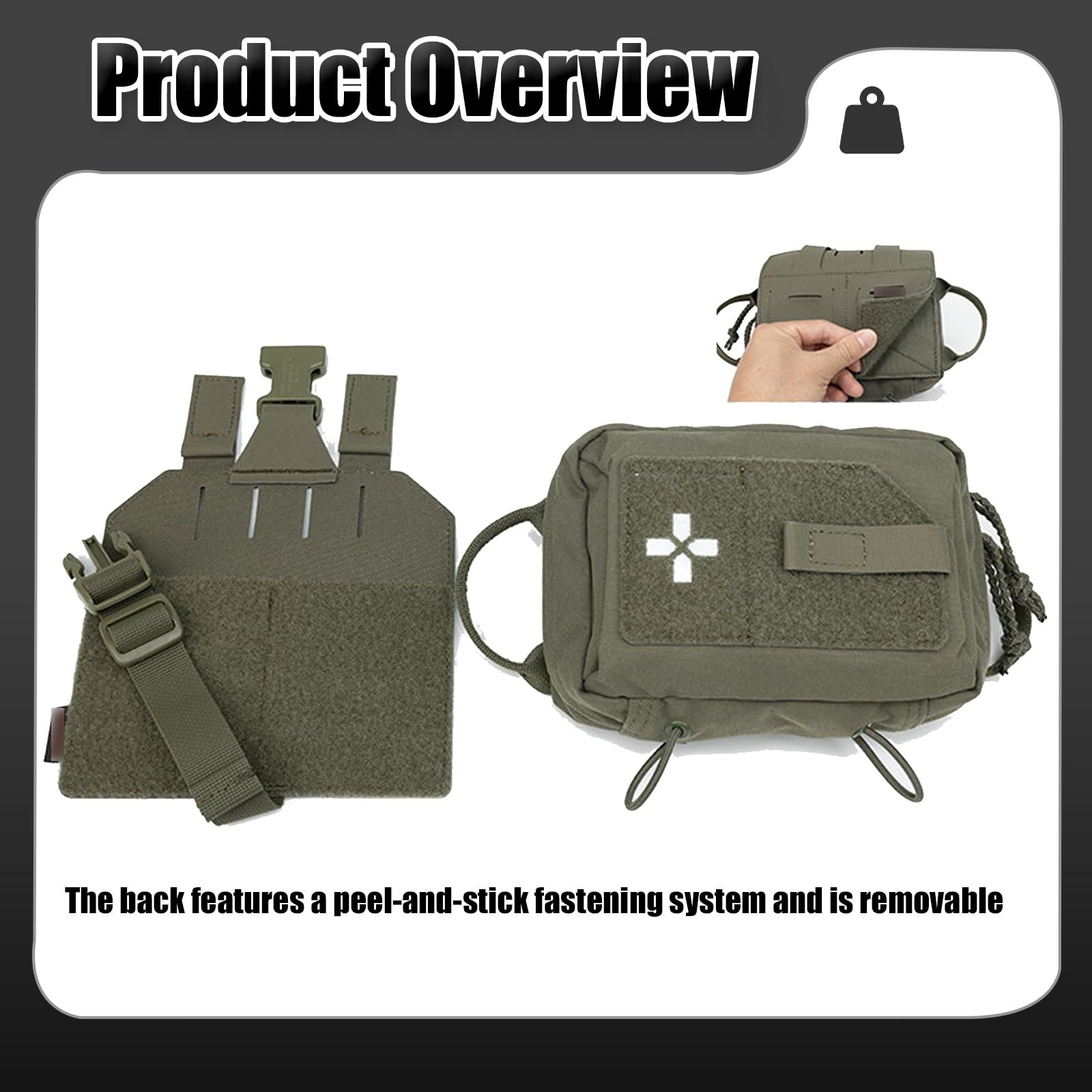 Funda Táctica para Kit de Primeros Auxilios (IFAK), Fundas MOLLE de Despliegue Rápido para Kits de Traumatología, para Emergencias Supervivencia Airsoft Deportes Al Aire Libre y Caza