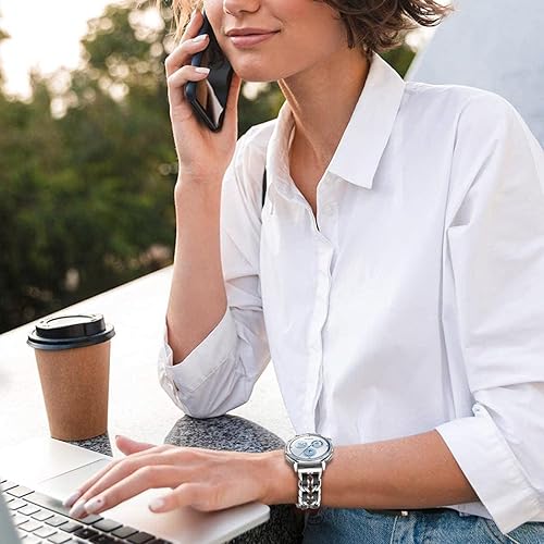 Miniatura 5 de Correas compatibles con Samsung Galaxy Watch de 1.811 in  Galaxy 3 de 1.772 in, 0.866 in de metal con cadena de cuero para Huawei Watch GT5  GT5 Pro