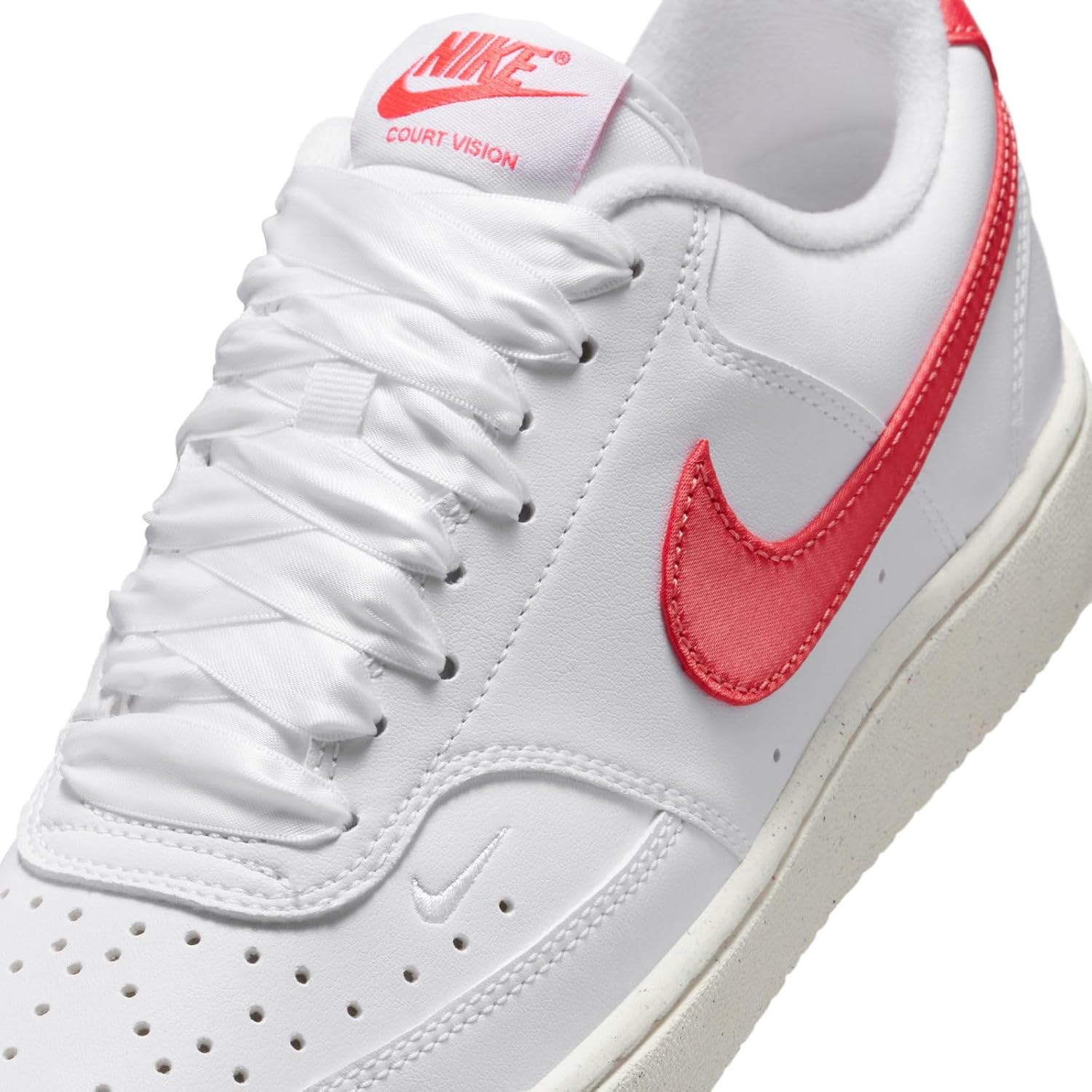 Nike Court Vision Low Next Nature Women's Shoes (White/Sail/Magic Ember, US Footwear Size System, Adult, Women, Numeric, Medium, 11)