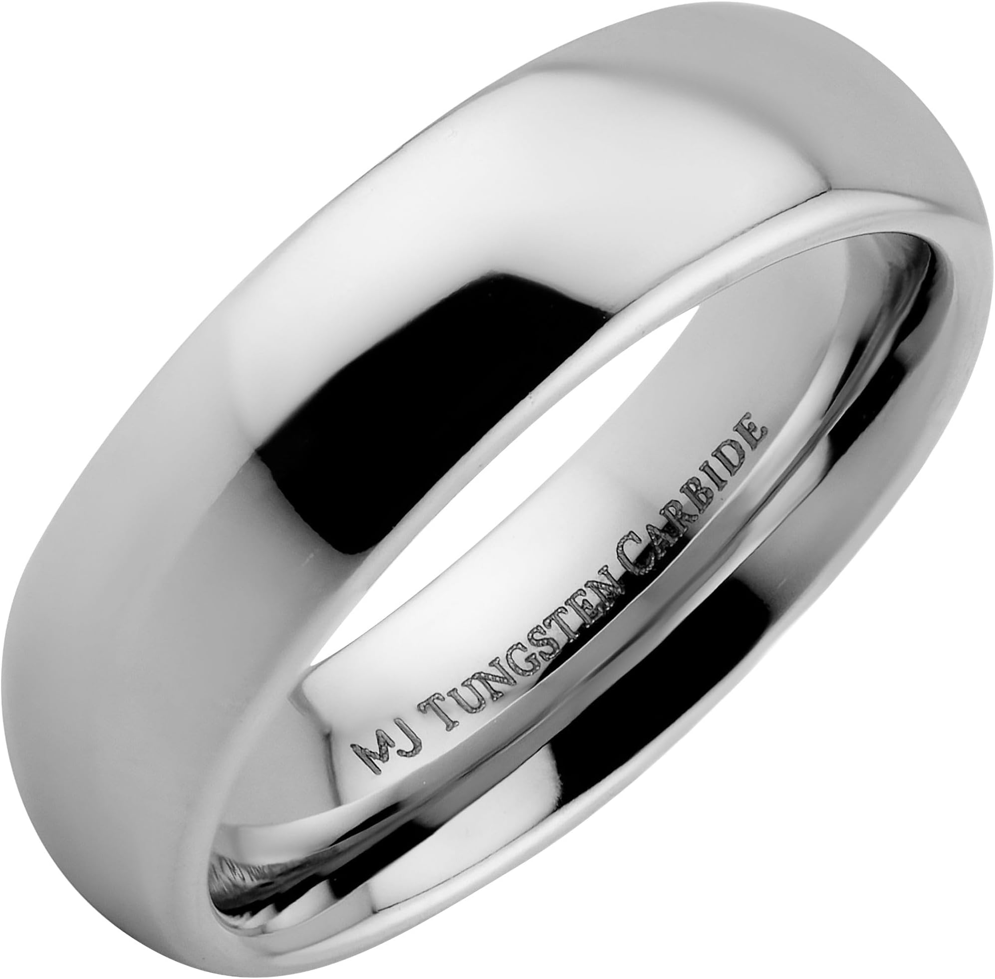 Custom Engraving Tungsten Carbide Classic Wedding Ring Polished 3mm to 10mm Band