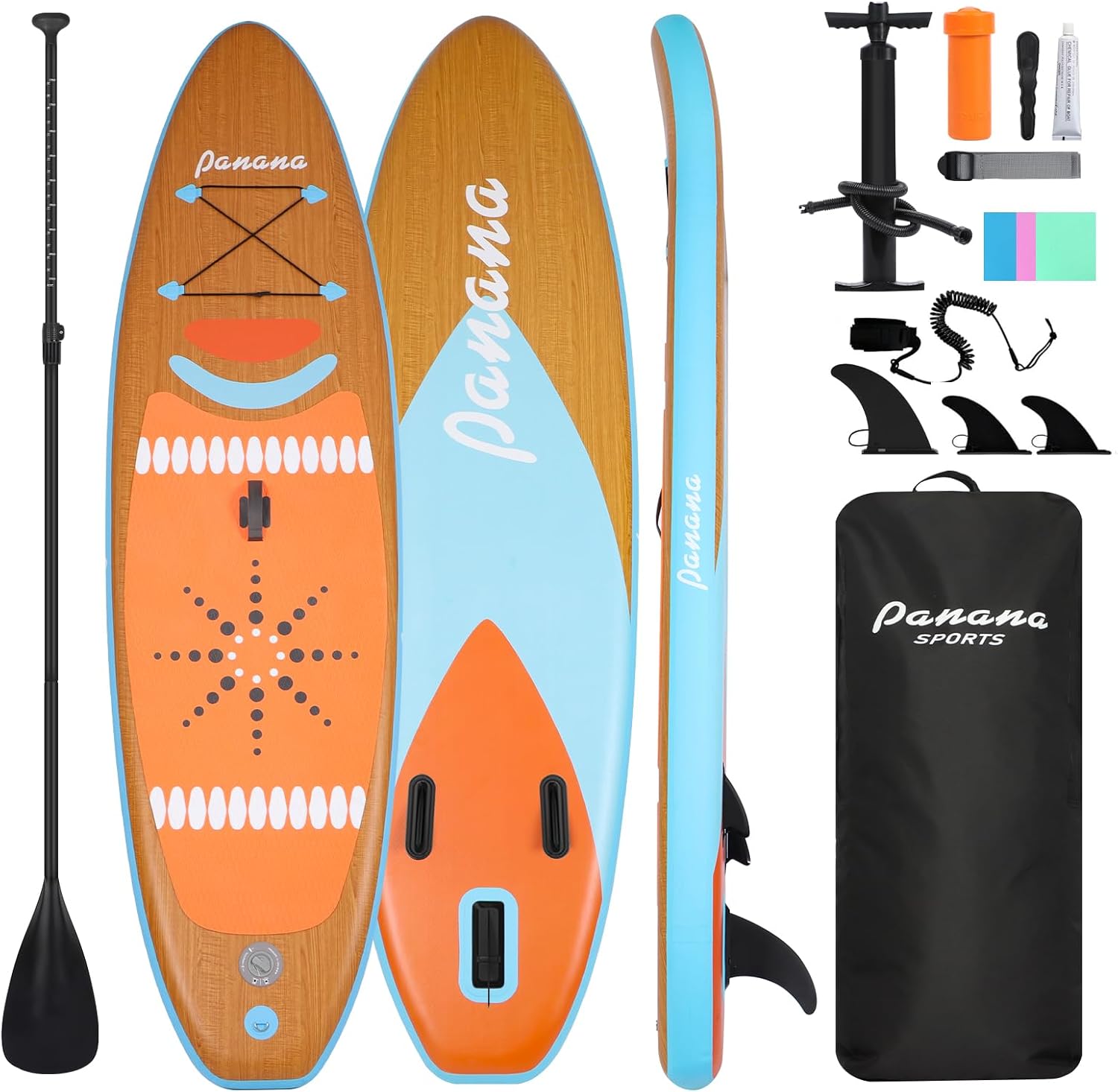 Photo 1 of Panana Inflatable Stand Up Paddle Board, 10'x31 x6 SUP with Premium Paddle Board Accessories Kit, Anti-Slip EVA Deck for Adults Youth of All Skill Levels