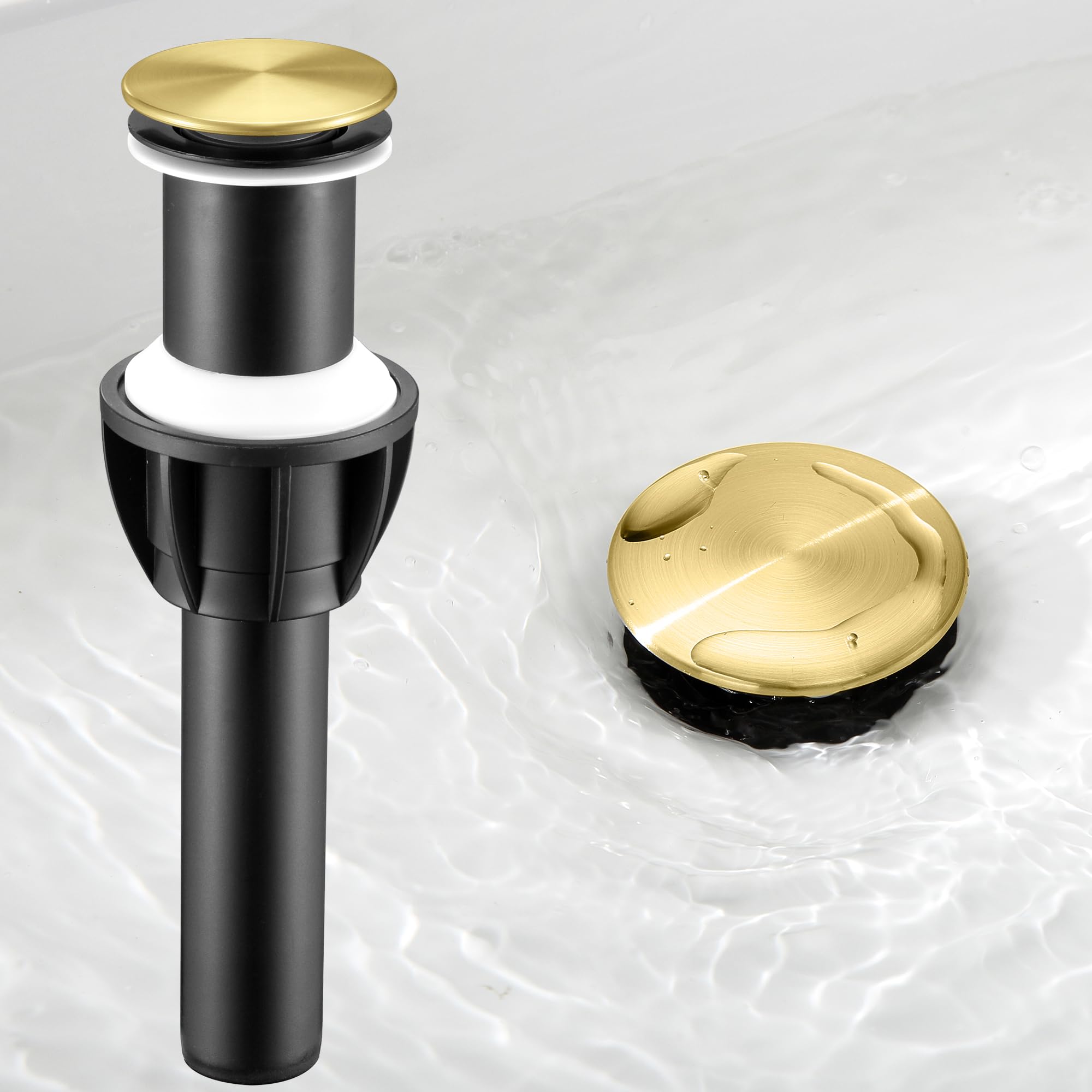TIORIY Vessel Sink Drain, No Overflow, Chrome Pop-Up Stopper For 1.75" Sink Holes - Anti-Clog Design - View #9