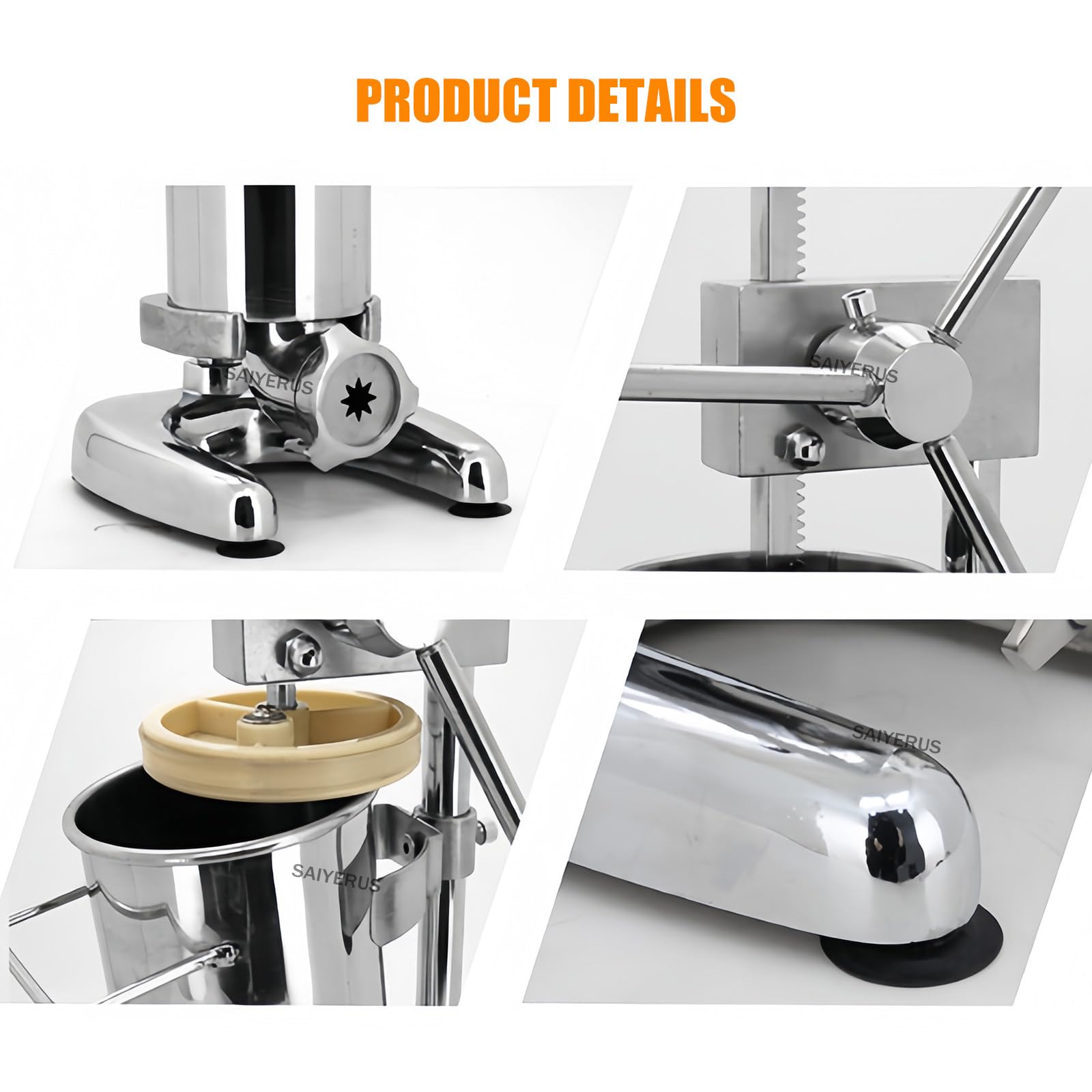 Máquina para Hacer Churros Verticales Españoles de 2 L y 3 L, Resistente, Manual, con 5 Boquillas, para Restaurantes y Panaderías, Equipo para Aperitivos,2L