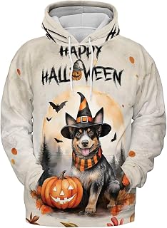 Happy Halloween Dog Witches Hat Pumpkin Carving 3D Shirt Zip Hoodies Sweatshirt Sweater
