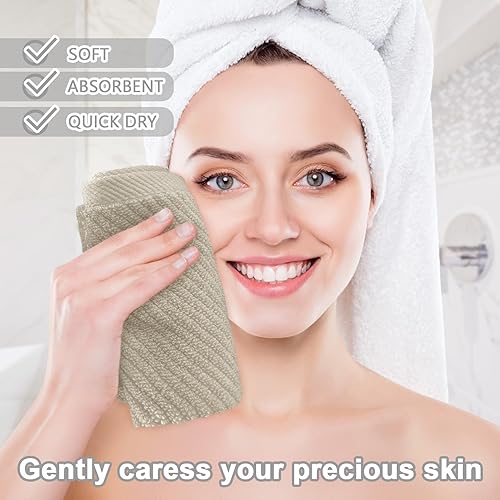 Vista 337 de VOOVA & MOVAS Juego de toallas rojas de baño, 100% algodón, ligeras, suaves, de secado rápido, juego de 6 toallas, 2 toallas de baño grandes de 30 x