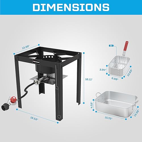 Miniatura 3 de Freidora de Propano de 50,000 BTU - Freidora Doble de Aluminio de 18QT con 2 Cestas - Freidora de Gas Aprobada por CSA - Ideal para Alitas de Pollo,