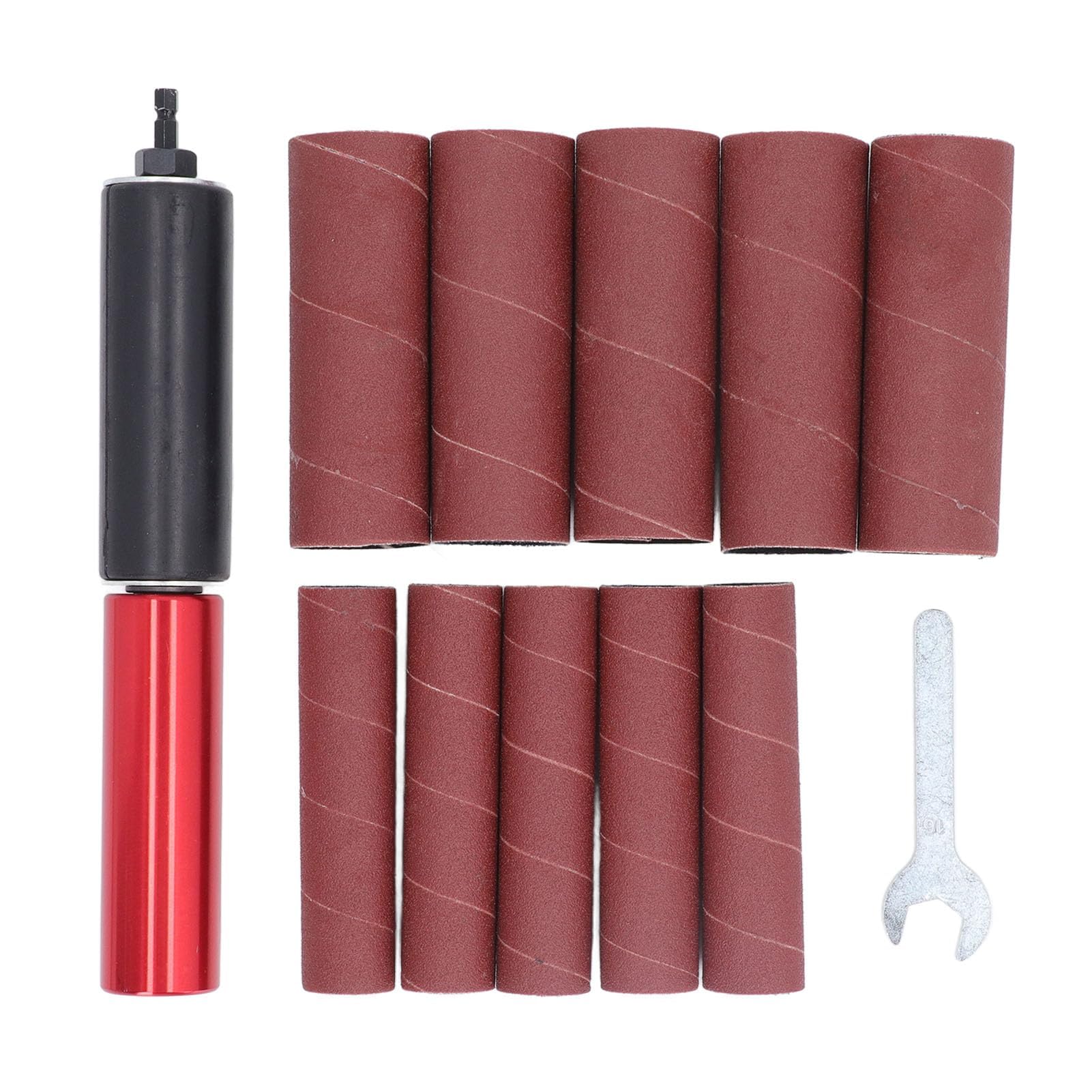 Adaptador de Lijadora de Husillo, Tambor de Lijado de 1,5 Pulgadas, Adaptador de Lijadora de Husillo de Aleación de Aluminio, Juego de Mandril de Lijado con Llave y 10 Piezas de