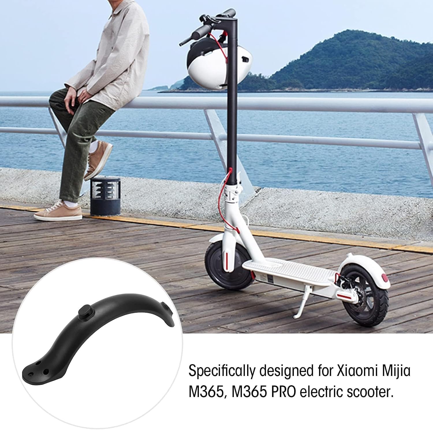 Electric scooter with old fender removed