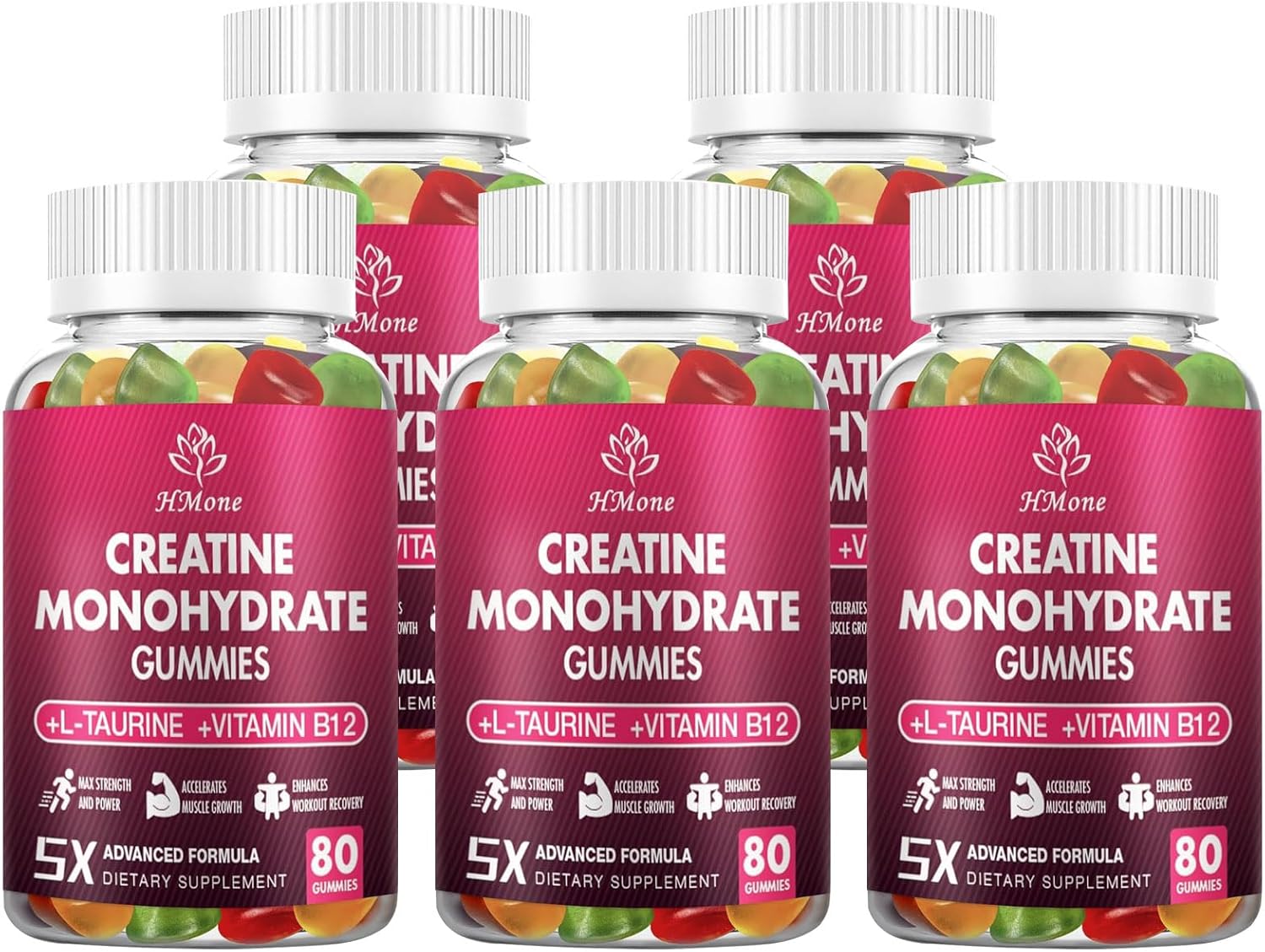 HMone Creatine monohydrate Gummies 5g for Men & Women, 160