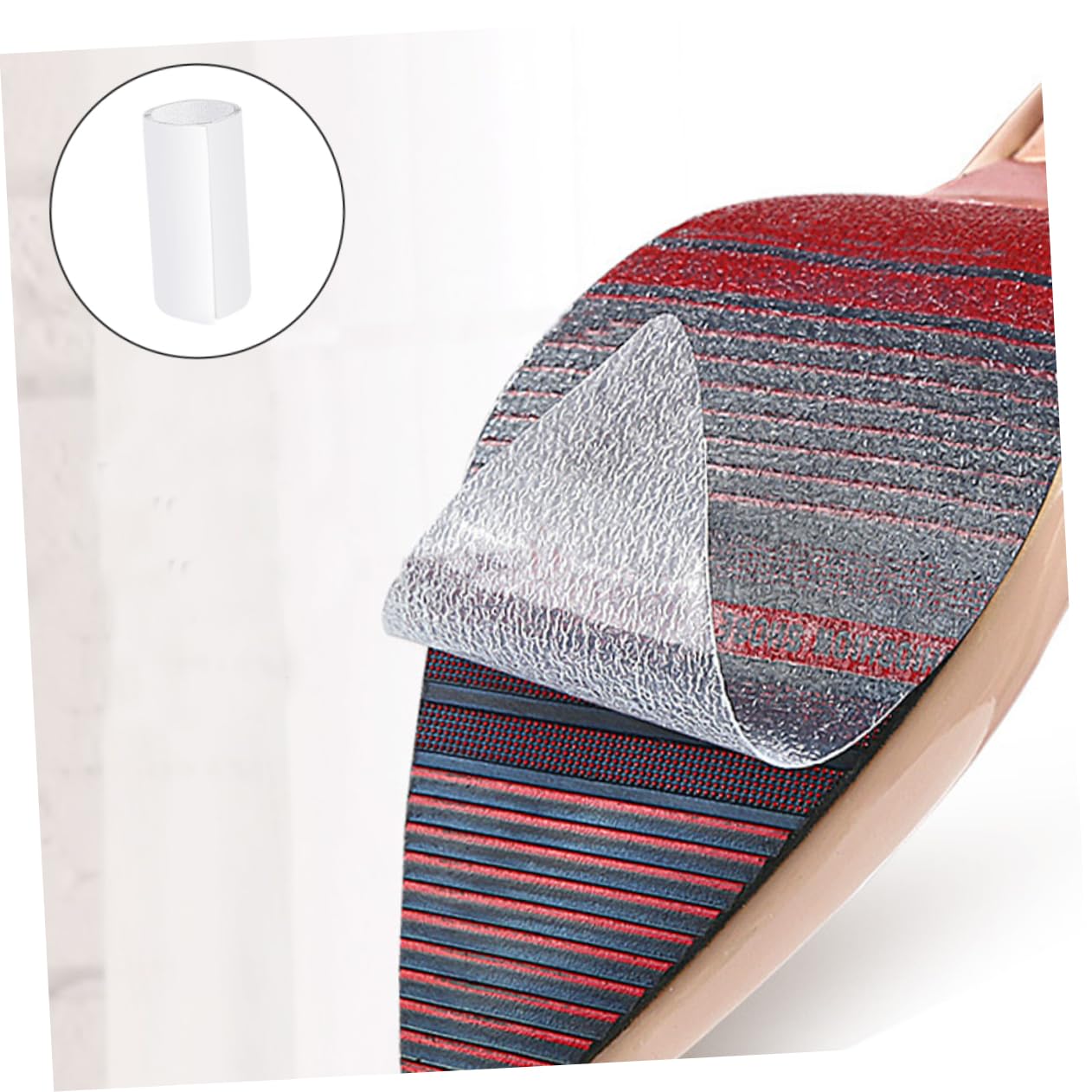 FRCOLOR 4 rollos de pegatinas antideslizantes para zapatos de goma para zapatos de tacón demasiado grandes de tacón alto para mujer dulce adhesivo sensible a la presión