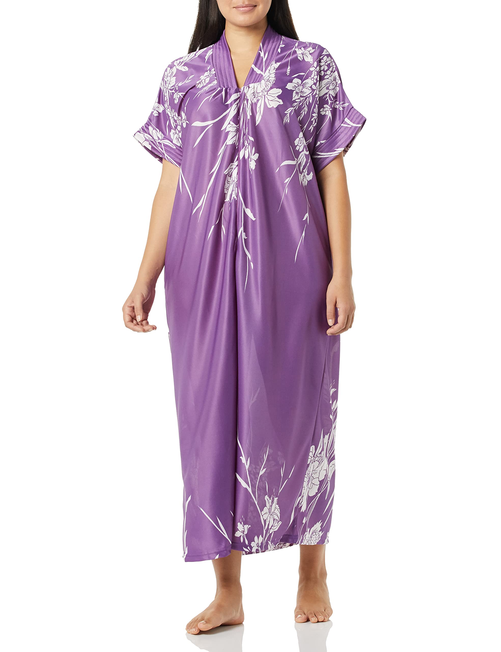 AmeriMarkWomen's Long Length Caftan Hawaiian Muu Muu Night Gown with Pocket