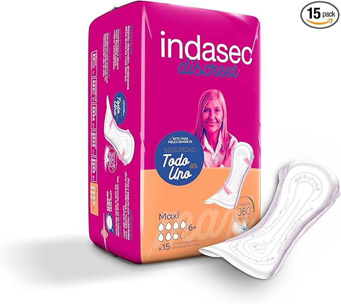 Indasec Discreet Maxi, 15 Count