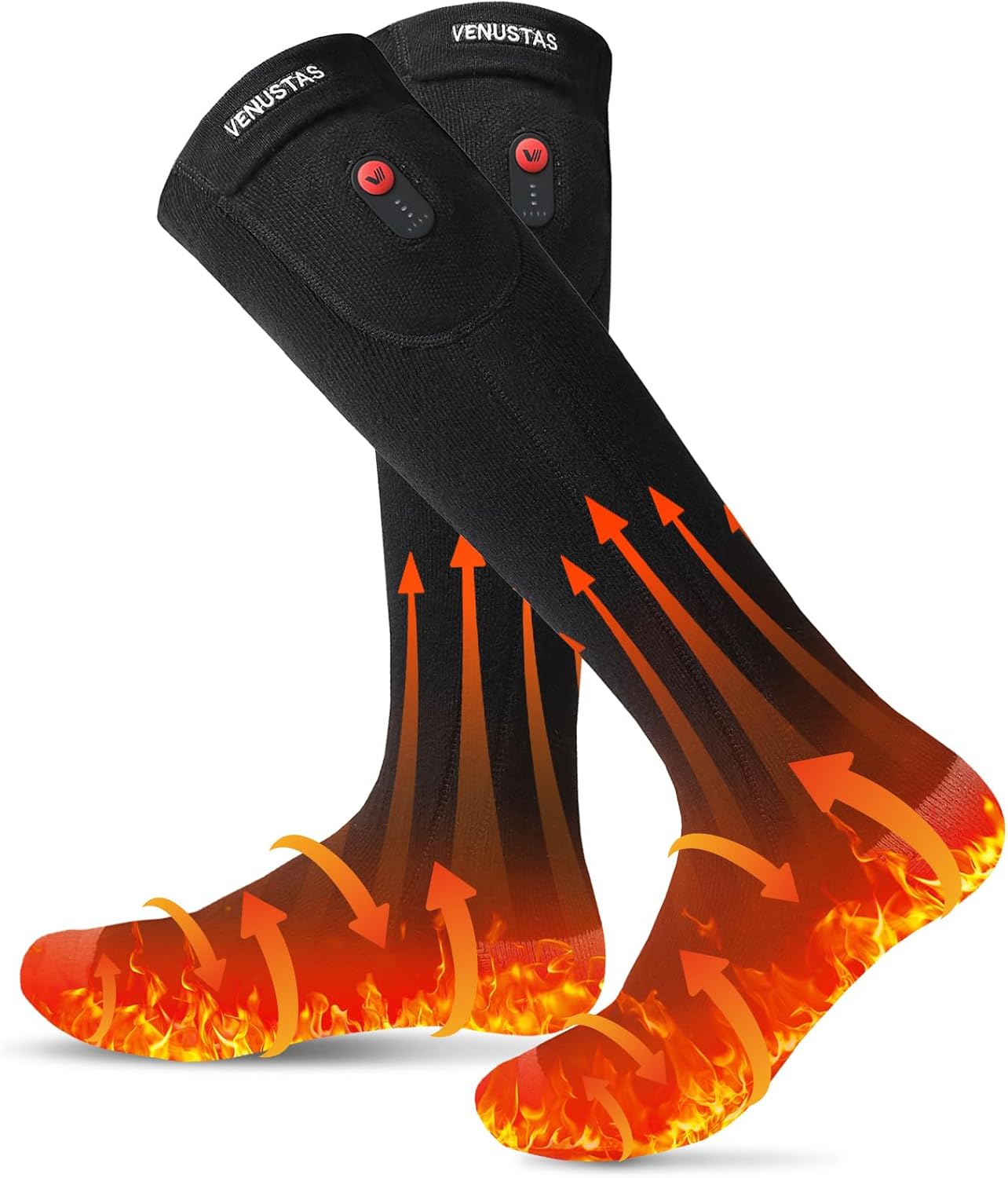 Venustas Heated Socks for Women Men, Up to 14 Hours, Rechargeable Electric Socks with Batteries for Outdoor Ski Hunting