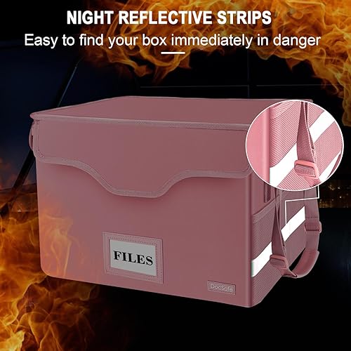 Miniatura 8 de DocSafe - Caja de documentos ignífuga con cerradura, caja organizadora de almacenamiento de archivos con inserciones de pestañas, caja de archivos