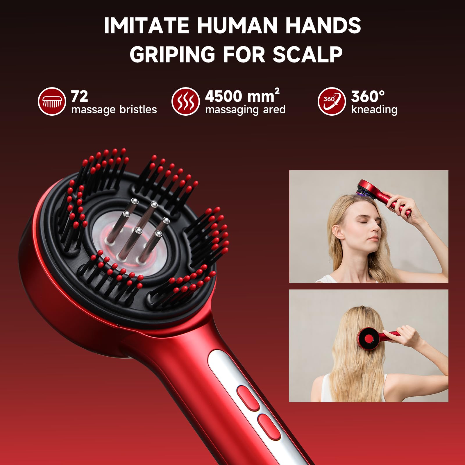 3-in-1 Electric Scalp Massager Hair Growth Hair Oil Applicator, Portable Electric Scalp Brush, IPX7 Waterproof Head Massager