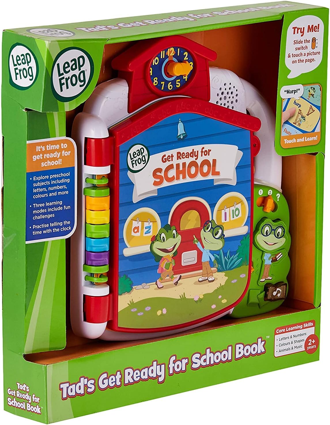 Leapfrog Tadโs Get Ready for Preschool Book, Interactive Toddler Learning Toy with Songs, Phrases, and Activities, Teaches Numbers, Letters, and Manners for Ages 2 to 5 Years