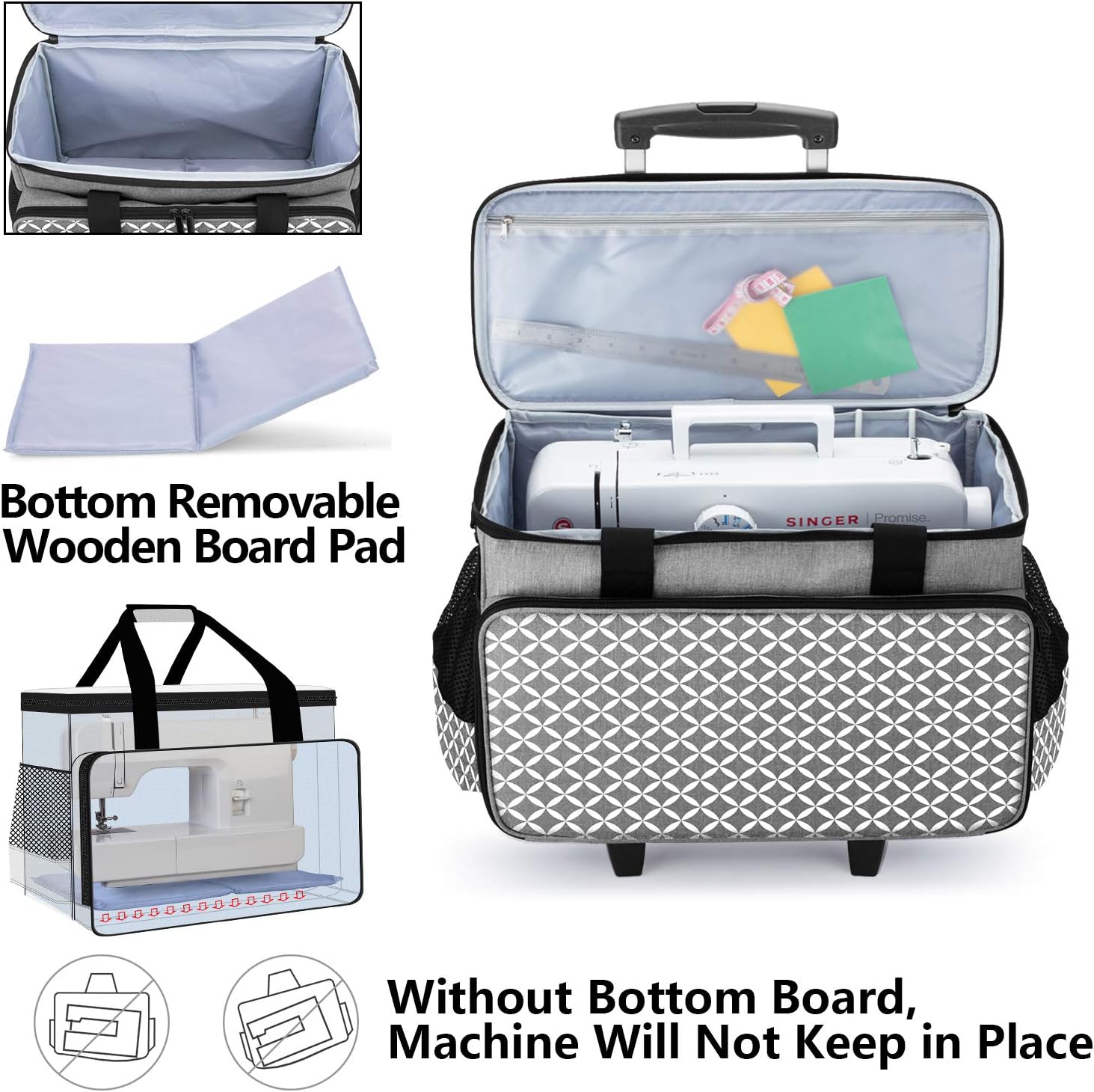 sewing machine bolsa on wheels