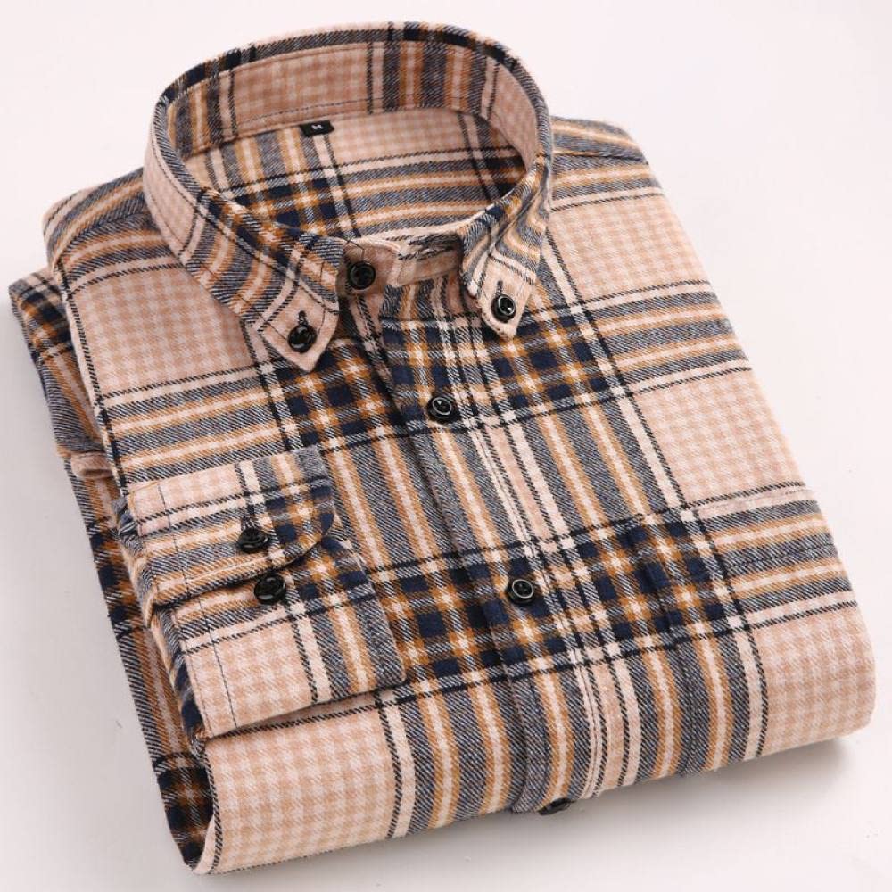 Camicia In Cotone A Maniche Lunghe Da Uomo,Camicia Casual Da Uomo A Maniche Lunghe, Camicia Casual Da Uomo A Maniche Lunghe In Cotone A Quadri Camicia Casual Da Uomo In Cotone Morbido Con Colletto A