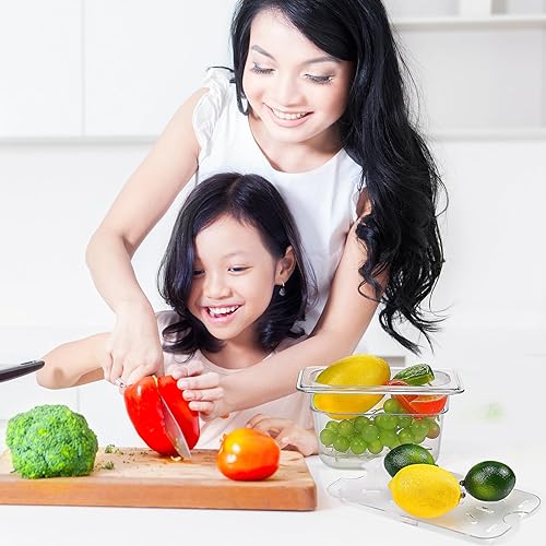 Miniatura 6 de Zubebe 6 unidades de estante de drenaje de plástico para tamaño bandeja de alimentos transparente rejilla de plástico acrílico bandejas de drenaje