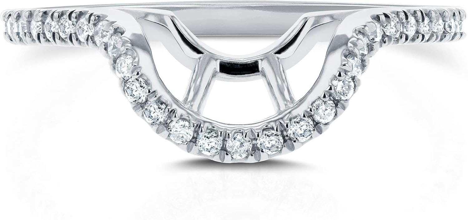 Kobelli Lab Grown Diamond Notched Basket Curve Wedding Band 1/4 CTW 14k White Gold (DEF/VS)