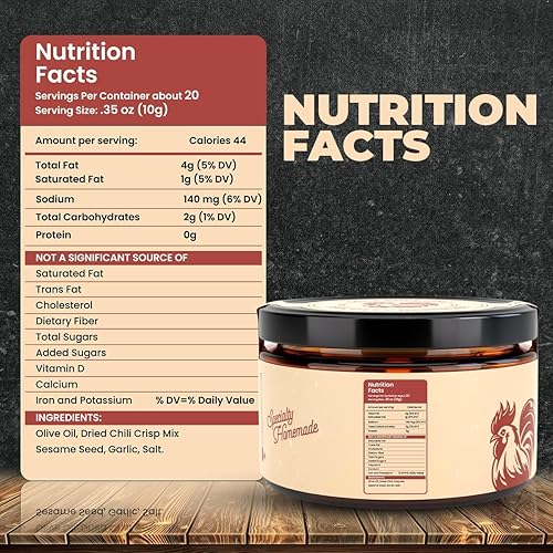 Miniatura 2 de Aceite de oliva casero de chile crispi, salsa gourmet de chile crujiente y picante con ajo y semillas de sésamo en aceite de oliva, mezcla de