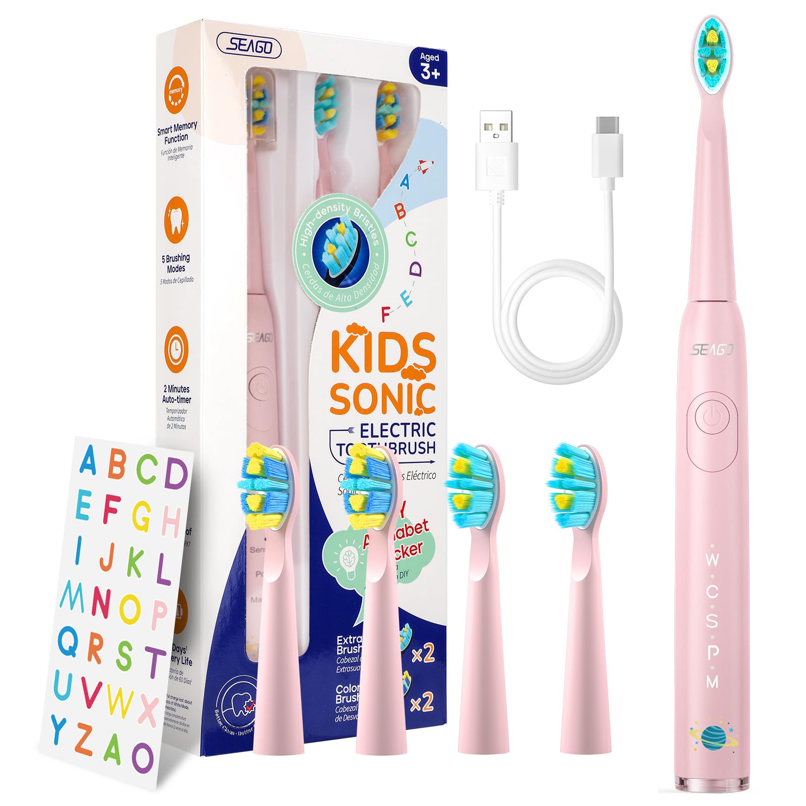 SEAGO Kids Electric Toothbrush Pink