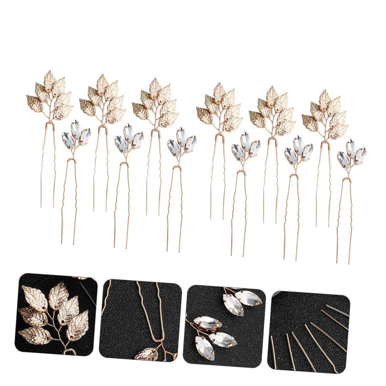 FRCOLOR 4paquetes Horquillas De Novia De Aleación y Rhinestone Adornos Para Peinados De Boda Accesorios De Cabello Elegantes y
