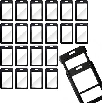 20 Pack Sliding Badge Holder with Double-Sided Windows