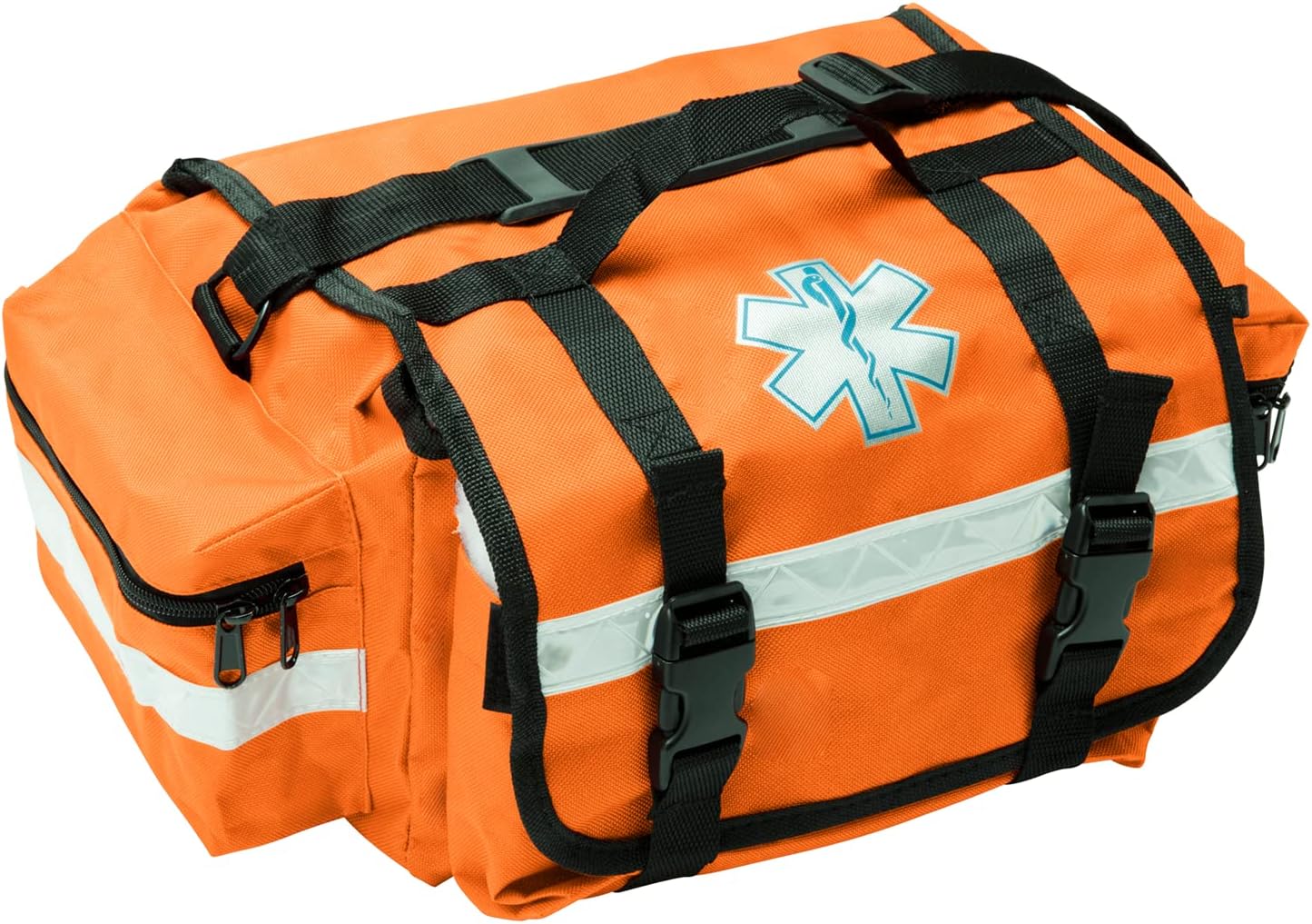 Professional Empty Orange First Responder Bag, 17" x 9" x 7", EMT Trauma First Aid Carrier for Paramedics and Emergency Medical Supplies Kit, Lightweight and Durable