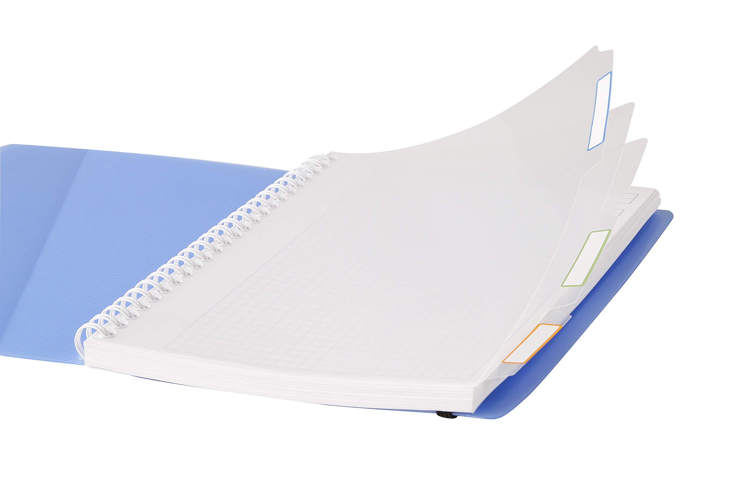 Clairefontaine Linicolor Fresh Proactiv'Book Cahier-Trieur à Spirale A5+ 16x21 cm 180 Pages Détachables Petits Carreaux Cadrées Papier Blanc 90 g Couverture Polypro