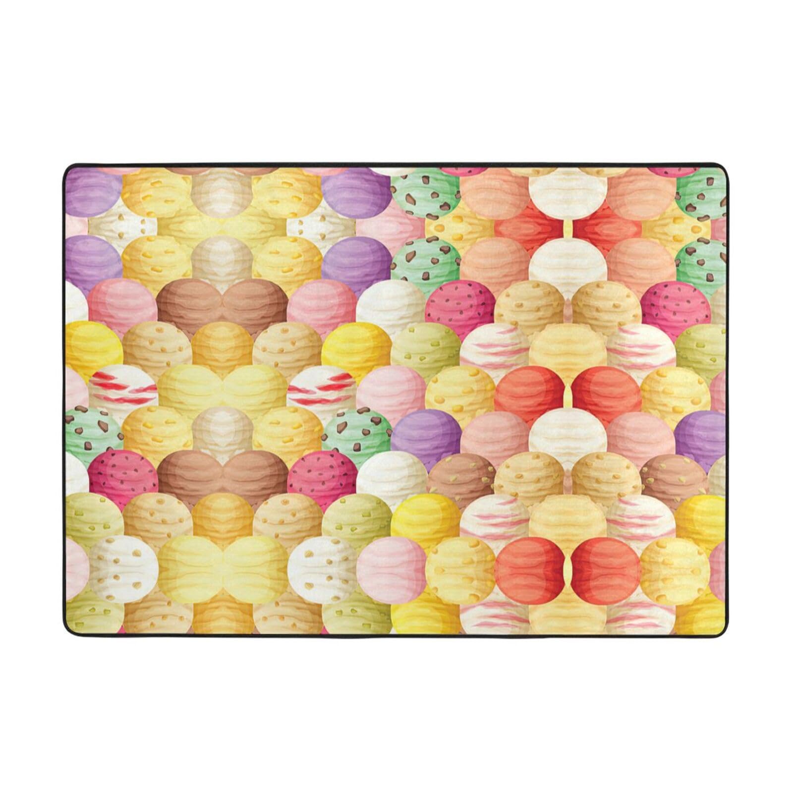 Tapis imprimé crème glacée pour créer un salon cocooning