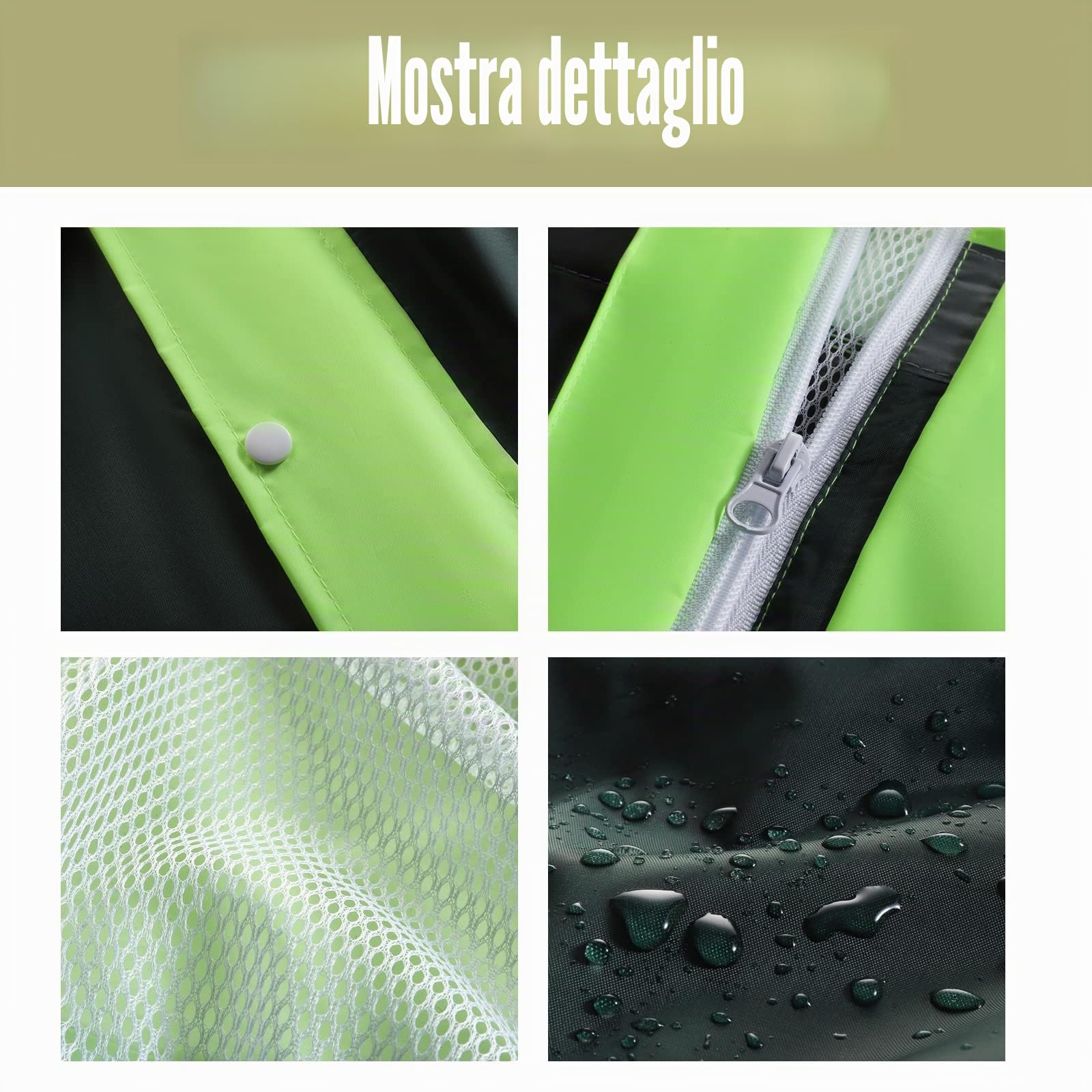 Uomo Tuta da Pioggia Ultra-lite Impermeabile Antivento con Cappuccio Set di Giacca e Pantaloni da Pioggia Lavoro Giacca da Ciclismo Pesca Abbigliamento antipioggia Giacca