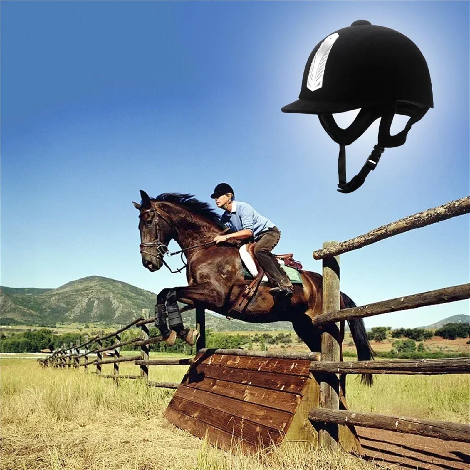 Casco da Equitazione Casco da equitazione traspirante BS Safety Half Cover, for uomo, donna e bambino, 52-62 cm