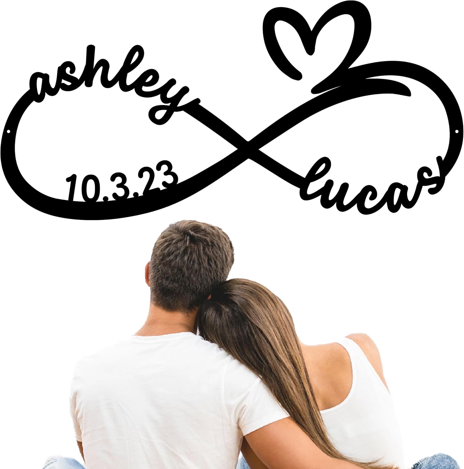 Metal Infinite Love Decor | Personalized Infinity Sign | Gifts for Her | Personalized Wedding Gift for Couple | Engagement Gift | Anniversary | Bridal Shower Gift | Couples Gift