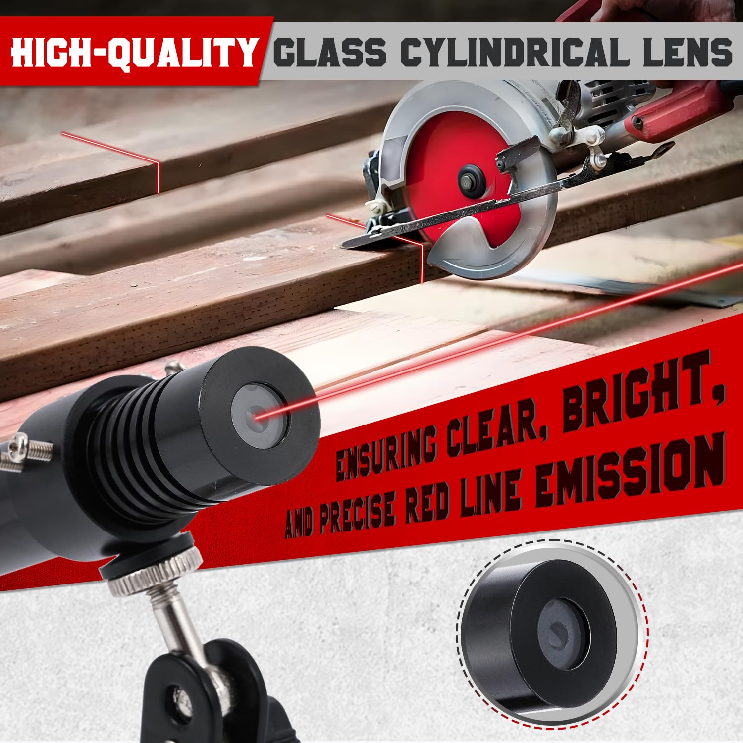 CGOLDENWALL Luce di Posizionamento Laser 635nm, Linea Retta, con Staffa Universale, Gamma di Lavoro 8-10m, per Il Posizionamento nella Lavorazione del Legno/Tessuto/Pietra