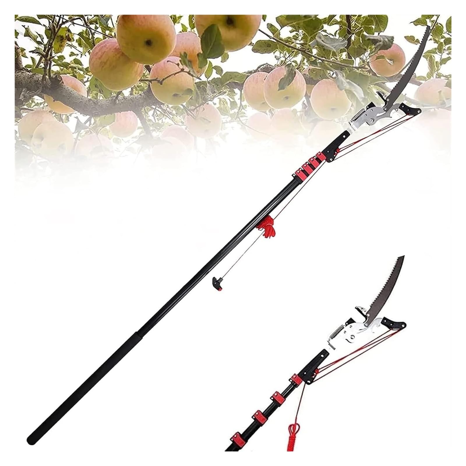 YHDMBBSHNB Telescopic Tree Pruner, Pole Pruning Saw, Telescopic Pole Saw Extendable,Tree Saw Branch Long Reach Pole Pruning Saw(24FT)