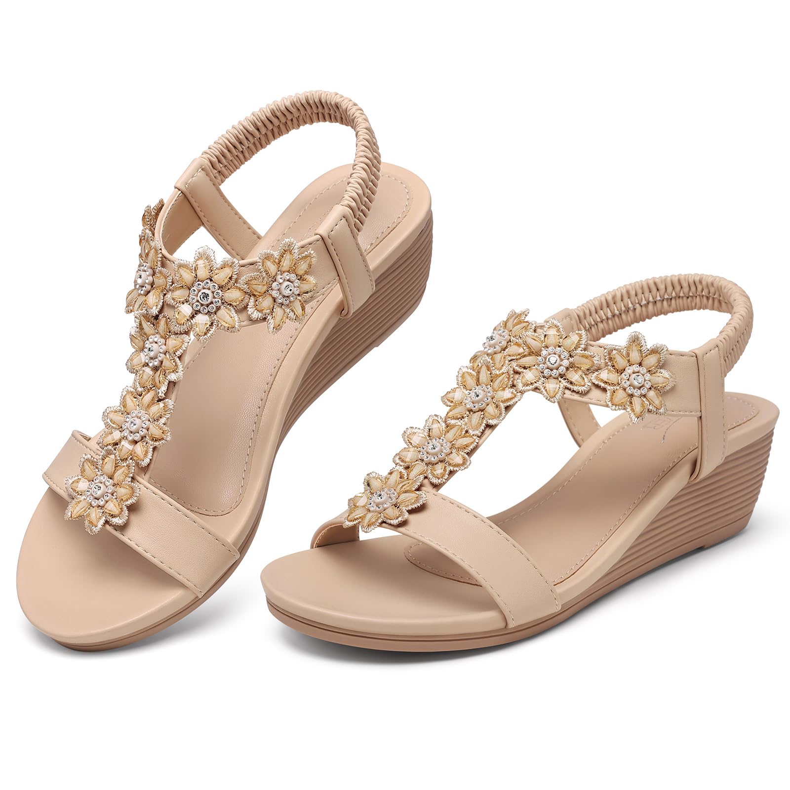 SHIBEVER Wedge Sandals for Women Dressy: Summer Platform Comfortable Low Wedges Womens Sandal