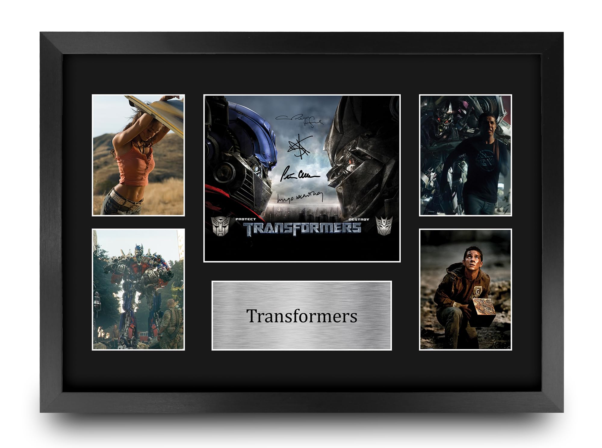 HWC Trading Transformers 1 Gifts Printed Signed Autograph Presentation Display Montage for Movie Memorabilia Fans - A3 Framed