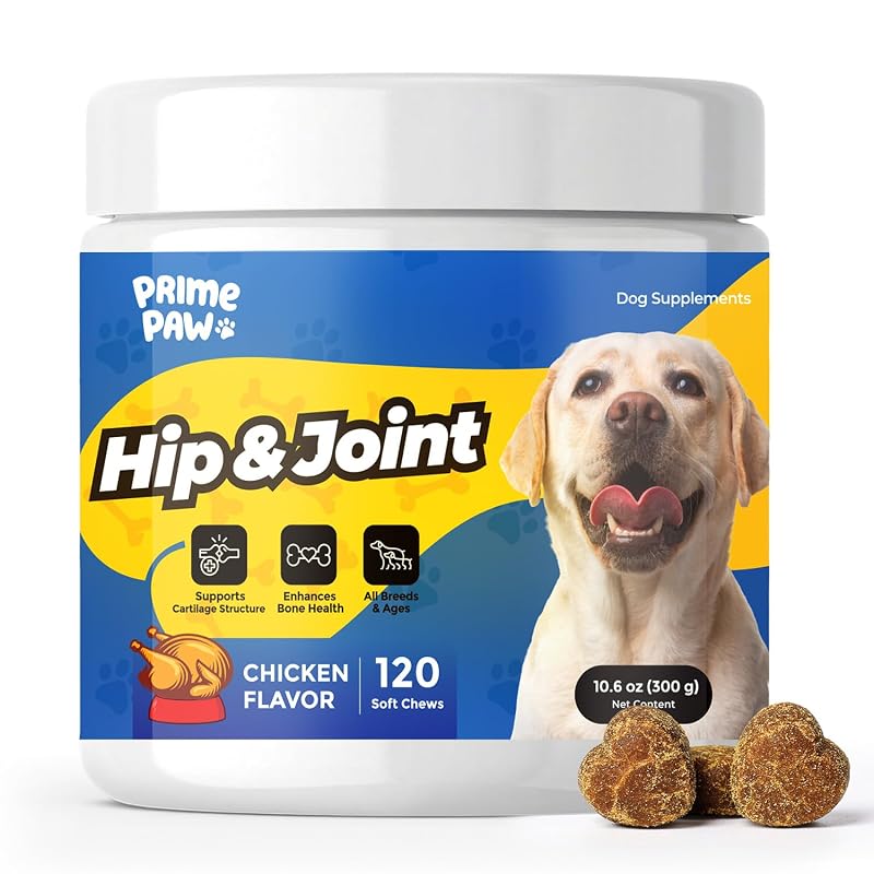 Suplemento para Articulações de Cães com Glucosamina, Condroitina e MSM PrimePaw – 120 mastigáveis