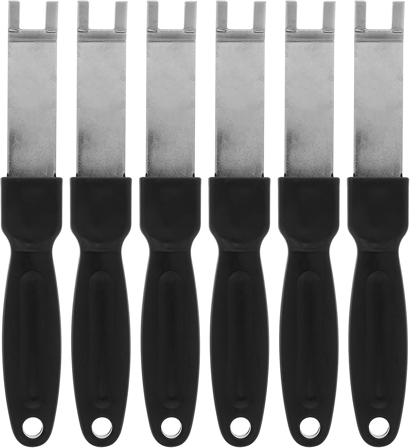 COLLBATH 6pcs Grill Grate Lifter, Grid Lifter Gripper with Protective Cover for Moving Hot Grate for Grilling, Camping, Parties, and Family Gatherings Black