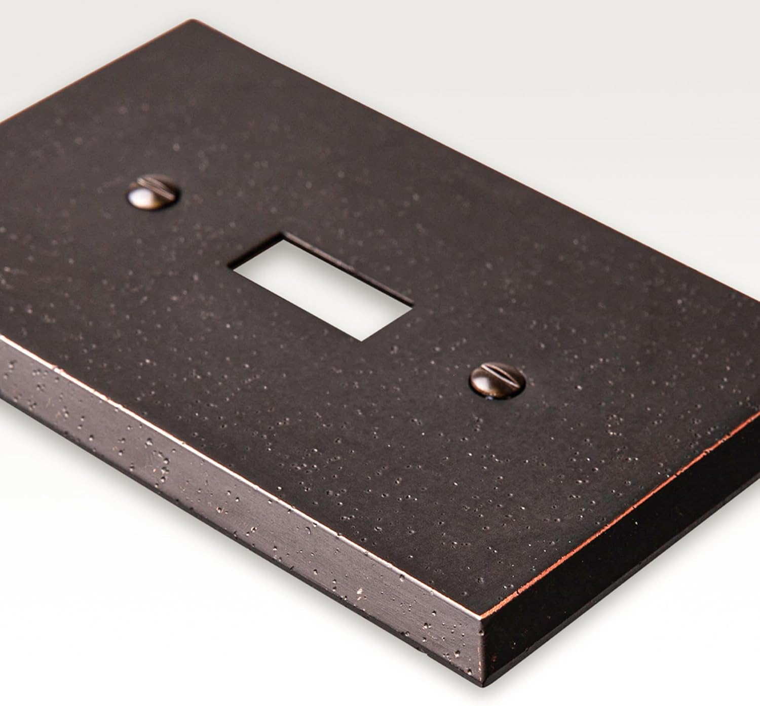 AMERELLE Decorative Wall Plate, Light Switch or Outlet Cover, Manhattan, 4 Rocker, Cast Metal, Aged Bronze - Stippled Finish, 1-Pack (68R4DB) image 2