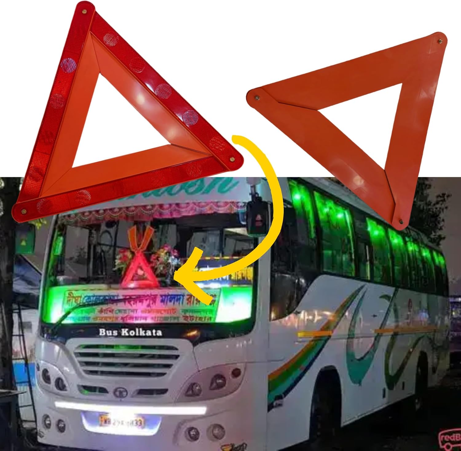 Foldable Triangle Warning Frame Triangle Emergency Warning Triangle Reflector Safety Triangle Kit Without Stand for During Roadside Breakdowns 2pcs