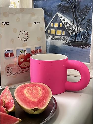 Miniatura 2 de Taza rosa, tazas de café rosas, regalos para mujeres, tazas novedosas de regalo para amigos, taza de café de cerámica para jugo, café, té y bebidas,