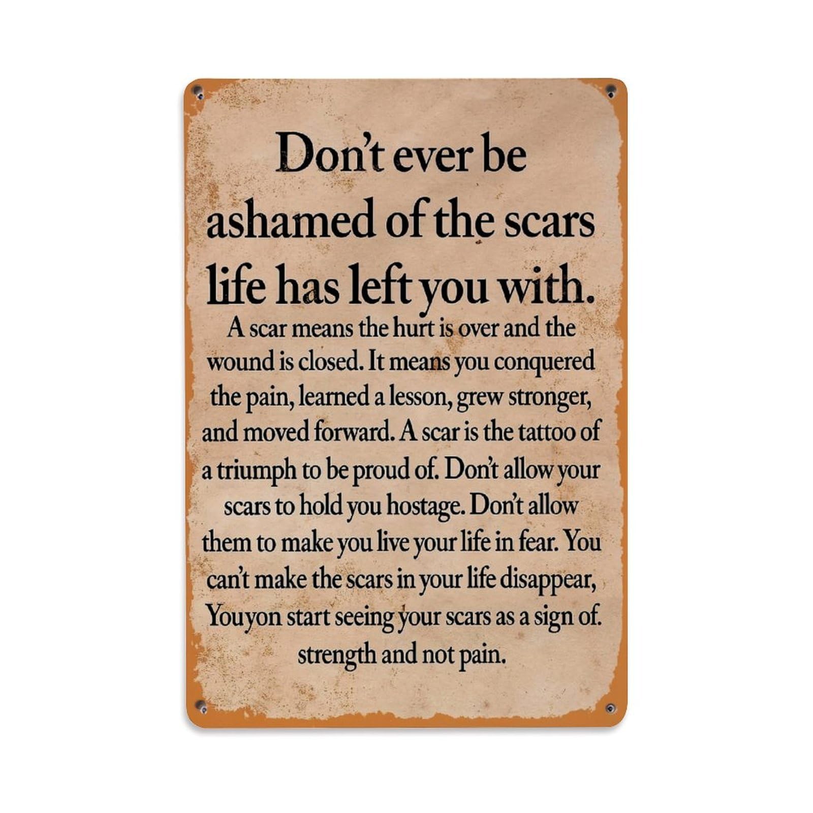 Jdfenggu Vintage Textured Background With Inspirational Quote Retro Metal Tin Sign, Decor Art Poster For Bar, Home, Man Cave, Kitchen, Laundry Room Gift 8X12inch