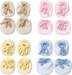 Epics TinyCare Newborn Mittens & Booties Set – Soft Cotton Anti-Scratch Combo (Multicolour Stripes) Price In India